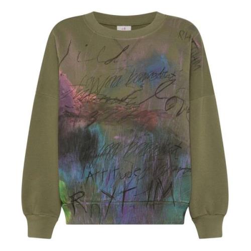 Olijfgroene Dames Sweatshirt Deha , Green , Dames