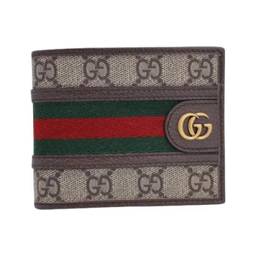 Pre-owned Canvas wallets Gucci Vintage , Beige , Heren