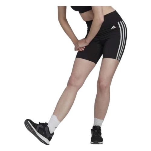 Essentials High-Waisted 3 Bandas Shorts Adidas , Black , Dames