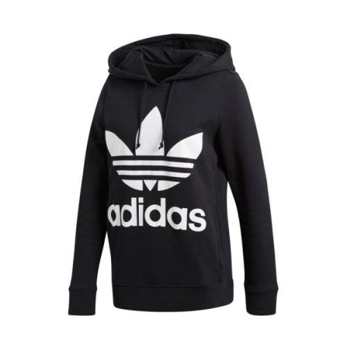 Zwarte Trefoil Dames Katoenen Sweatshirt Adidas , Black , Dames