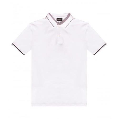 Klassieke Logo Polo Shirt Armani , White , Heren