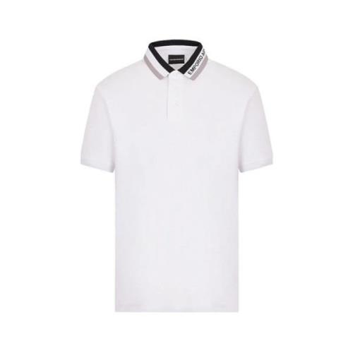 Monogram Polo Shirt Zwart Grijs Armani , White , Heren