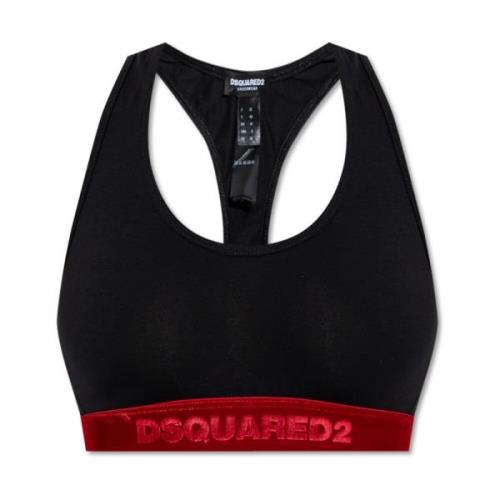 Logo Bra Dsquared2 , Black , Dames