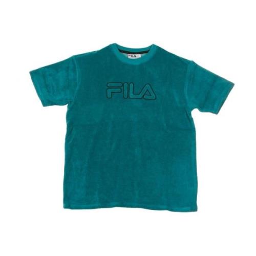 Terry Towelling Teal T-Shirt Fila , Blue , Heren