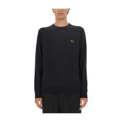 Sweatshirt met geborduurd logo Fred Perry , Blue , Heren