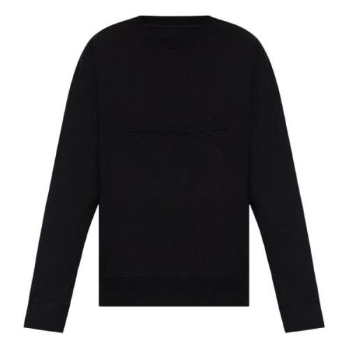 Zwarte Crewneck Sweatshirt met Voorkant Logo Givenchy , Black , Heren