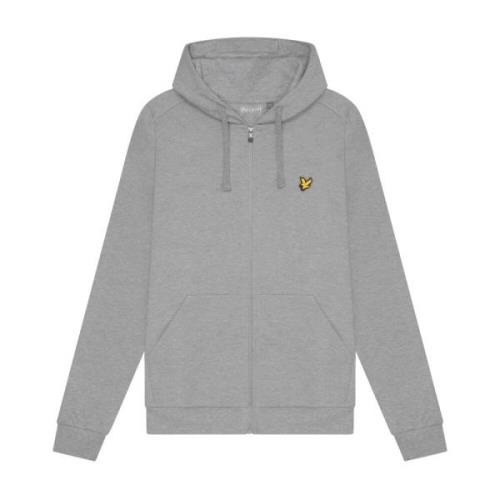 Fleece Hoodie Met Volledige Rits Lyle & Scott , Gray , Heren