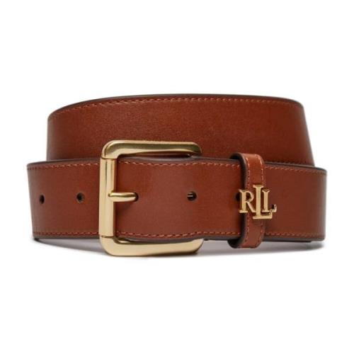 Leren Logo Keeper Riem Ralph Lauren , Brown , Dames