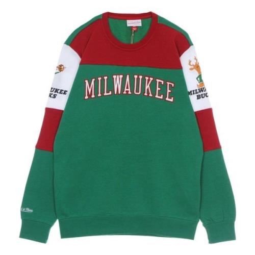 Milwaukee Bucks Crewneck Sweatshirt NBA Hardwood Classics Mitchell & N...