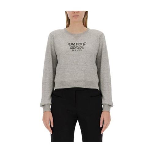 Logo Sweatshirt Tom Ford , Gray , Dames