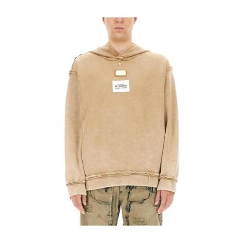 Logo Plaque Hoodie Dolce & Gabbana , Brown , Heren