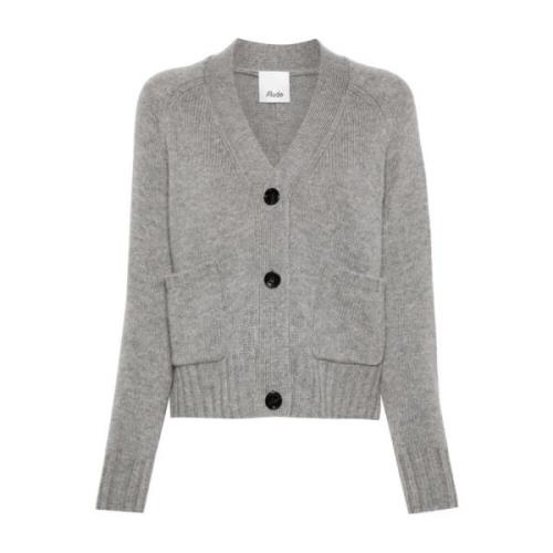 Grijze Timberwolf Geribbelde Cardigan Sweater Allude , Gray , Dames