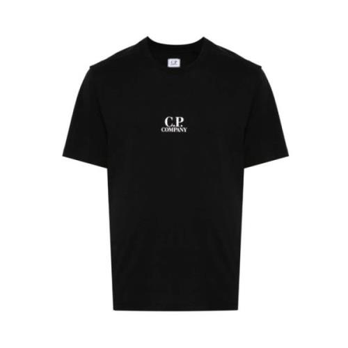 Casual Katoenen T-shirt C.p. Company , Black , Heren