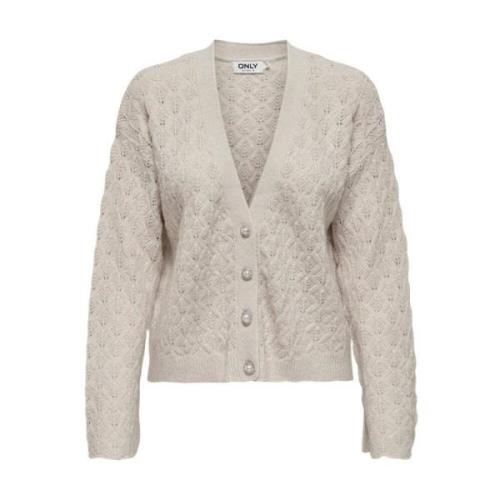 Gezellig V-Neck Cardigan Only , Beige , Dames