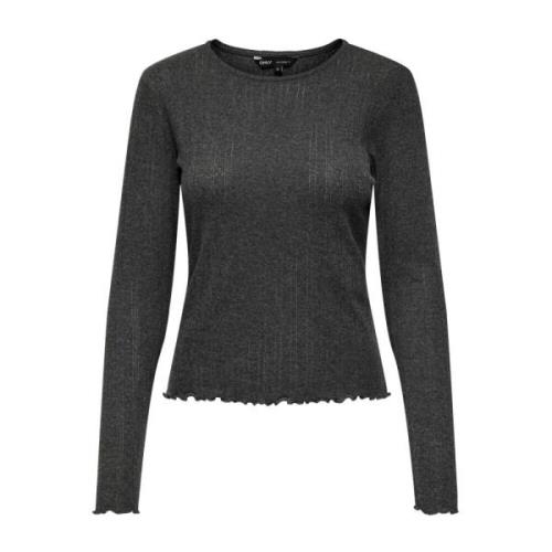 Lange mouw top voor vrouwen Only , Gray , Dames