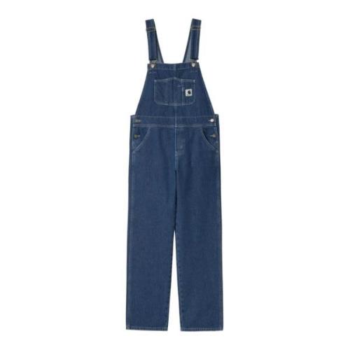 Steenblauwe Bib Overall Straight Stijl Carhartt Wip , Blue , Heren