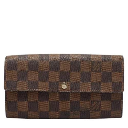 Pre-owned Canvas wallets Louis Vuitton Vintage , Brown , Dames