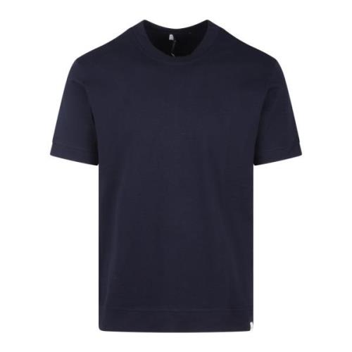 Katoenen Jersey Crew-Neck T-Shirt Fw24 Paolo Pecora , Blue , Heren