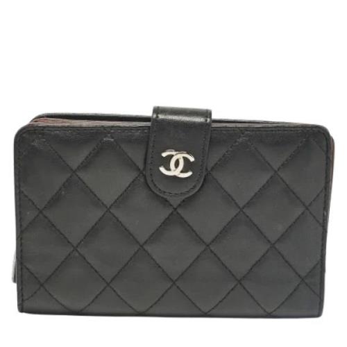 Pre-owned Leather wallets Chanel Vintage , Black , Dames