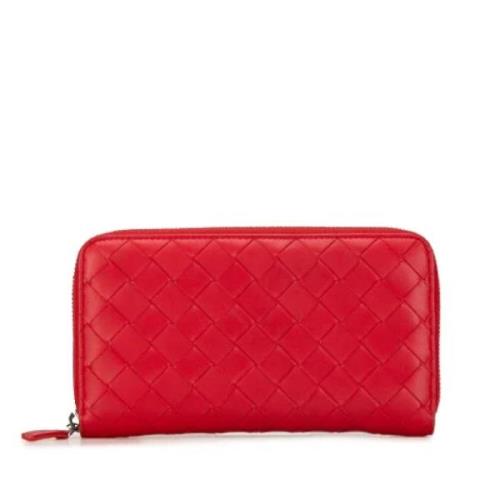 Pre-owned Leather wallets Bottega Veneta Vintage , Red , Dames