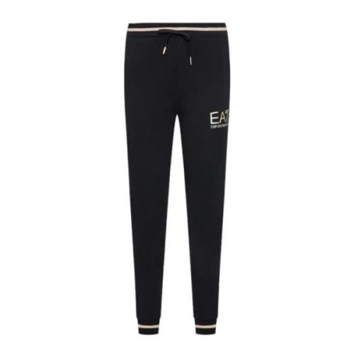 Zwarte trainingsbroek met gouden details Emporio Armani EA7 , Black , ...