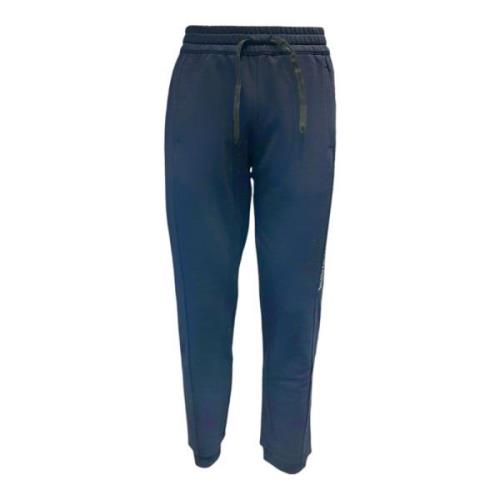 Blauwe sweatpants met voorlogo Emporio Armani EA7 , Blue , Heren