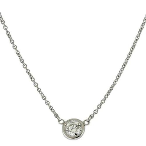 Pre-owned Platinum necklaces Tiffany & Co. Pre-owned , White , Dames