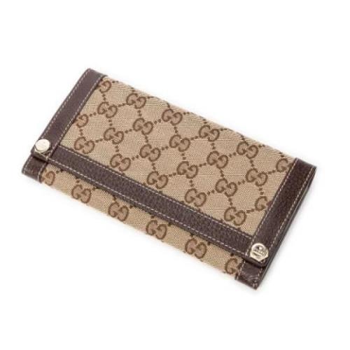 Pre-owned Canvas wallets Gucci Vintage , Beige , Dames