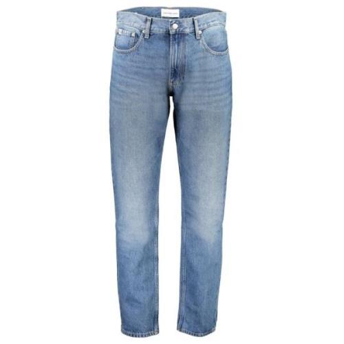 Blauwe Katoenen Jeans & Broek Calvin Klein , Blue , Heren