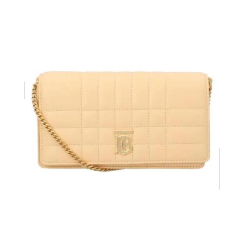 Pre-owned Leather shoulder-bags Burberry Vintage , Beige , Dames