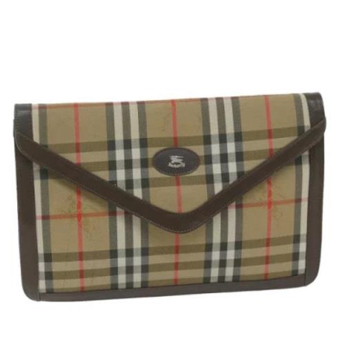 Pre-owned Canvas clutches Burberry Vintage , Beige , Dames