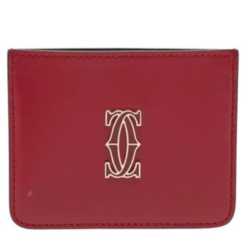 Pre-owned Leather wallets Cartier Vintage , Red , Dames