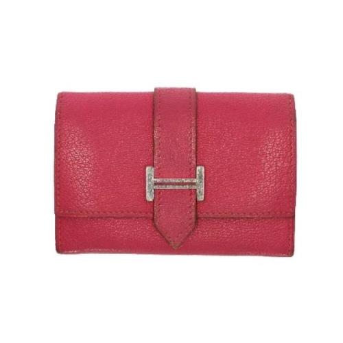 Pre-owned Leather clutches Hermès Vintage , Pink , Dames