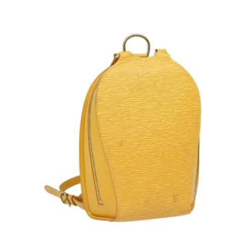 Pre-owned Leather backpacks Louis Vuitton Vintage , Yellow , Dames