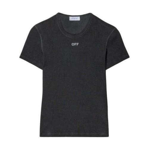 Grijze T-shirts en Polos met Logo Off White , Gray , Dames