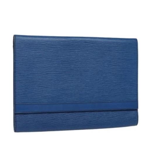 Pre-owned Leather clutches Louis Vuitton Vintage , Blue , Dames