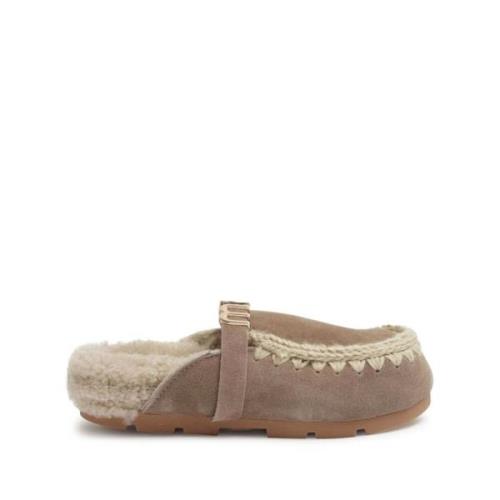 Beige Suède Elegante Sandalen Mou , Beige , Dames