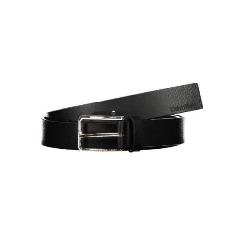 Elegante zwarte leren riem met metalen gesp Calvin Klein , Black , Her...