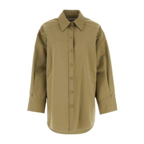 Oversized Khaki Poplin Shirt Jil Sander , Green , Dames