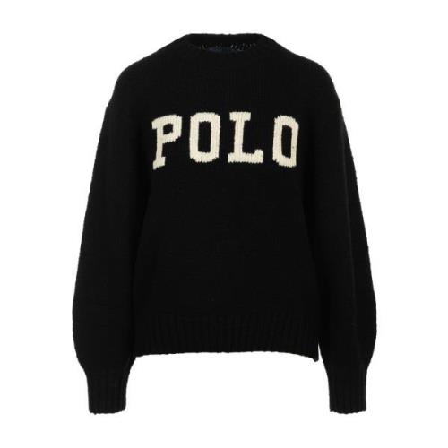 Zwarte Sweater Intarsia Pullover Ralph Lauren , Black , Dames