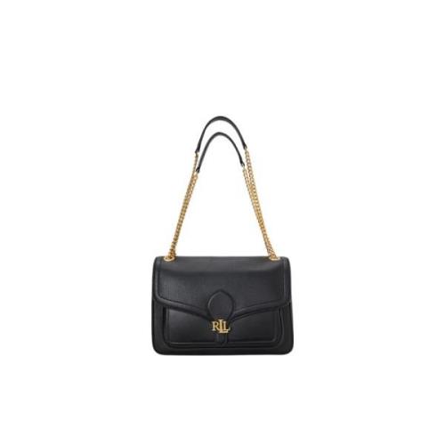 Stijlvolle Leren Tas voor Vrouwen Ralph Lauren , Black , Dames