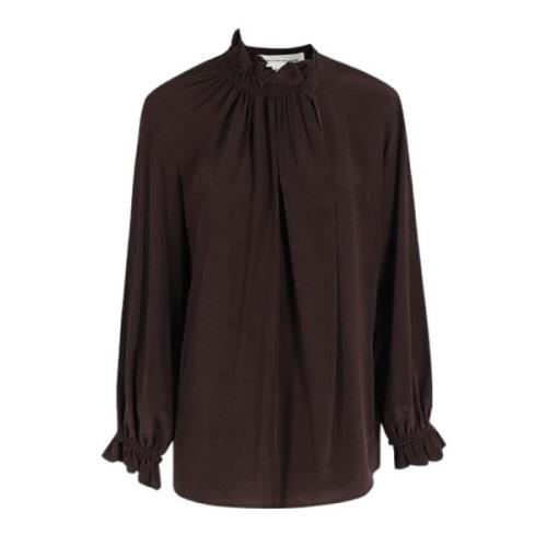 Asymmetrische Ruches Blouse Victoria Beckham , Brown , Dames