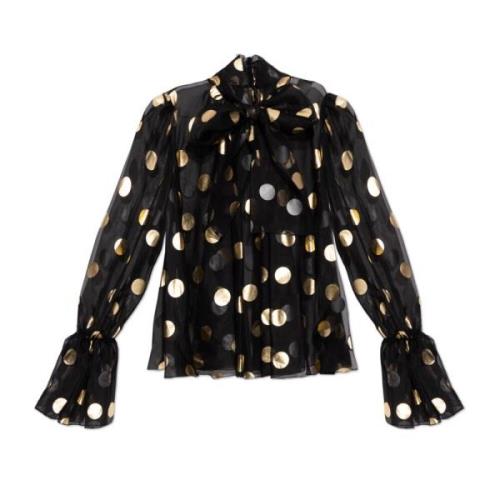 Shirt met polka dot patroon Dolce & Gabbana , Black , Dames