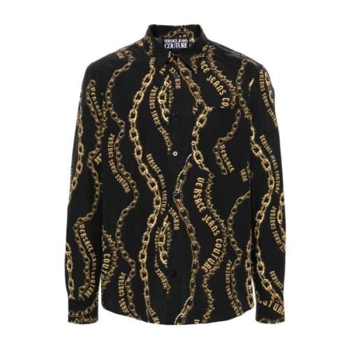 Zwarte Shirt voor Mannen Aw24 Versace Jeans Couture , Black , Heren