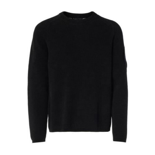 Chenille Crew Neck Gebreide Trui C.p. Company , Black , Heren