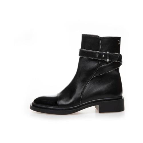 Leren laars met huidlak detail Copenhagen Shoes , Black , Dames