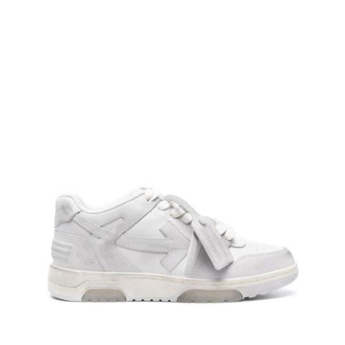 Witte Sneakers met Grijze Accenten Off White , White , Heren