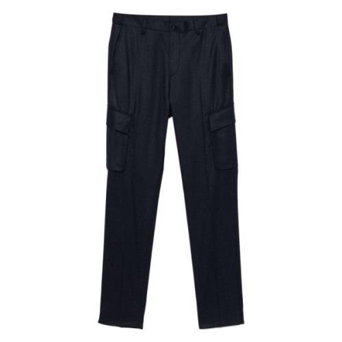 Wollen Cargo Broek met Zakken Corneliani , Blue , Heren