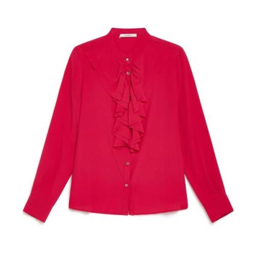 Fluid Crepe Blouse Maliparmi , Red , Dames