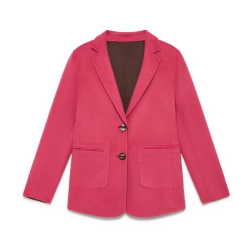 Dubbellaagse wollen jas Maliparmi , Pink , Dames